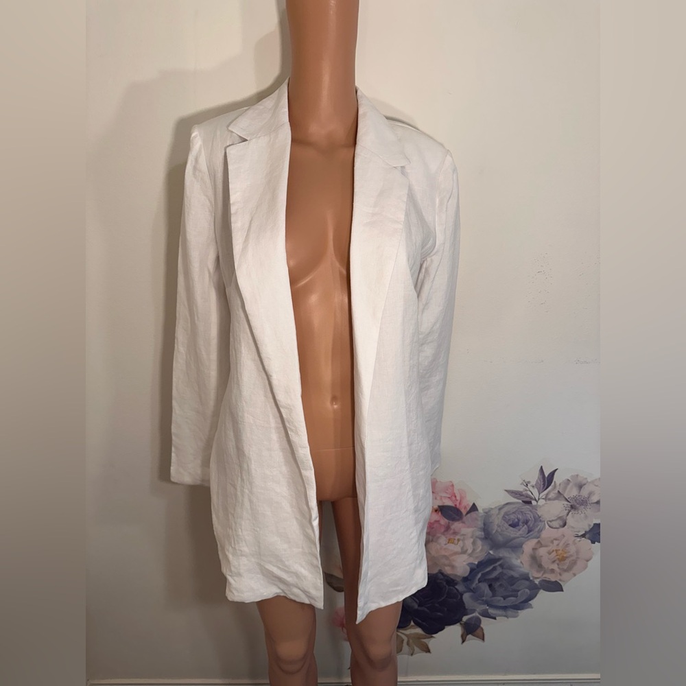 New RUMER Lou Lou Blazer Dress in White linen blazer suit jacket